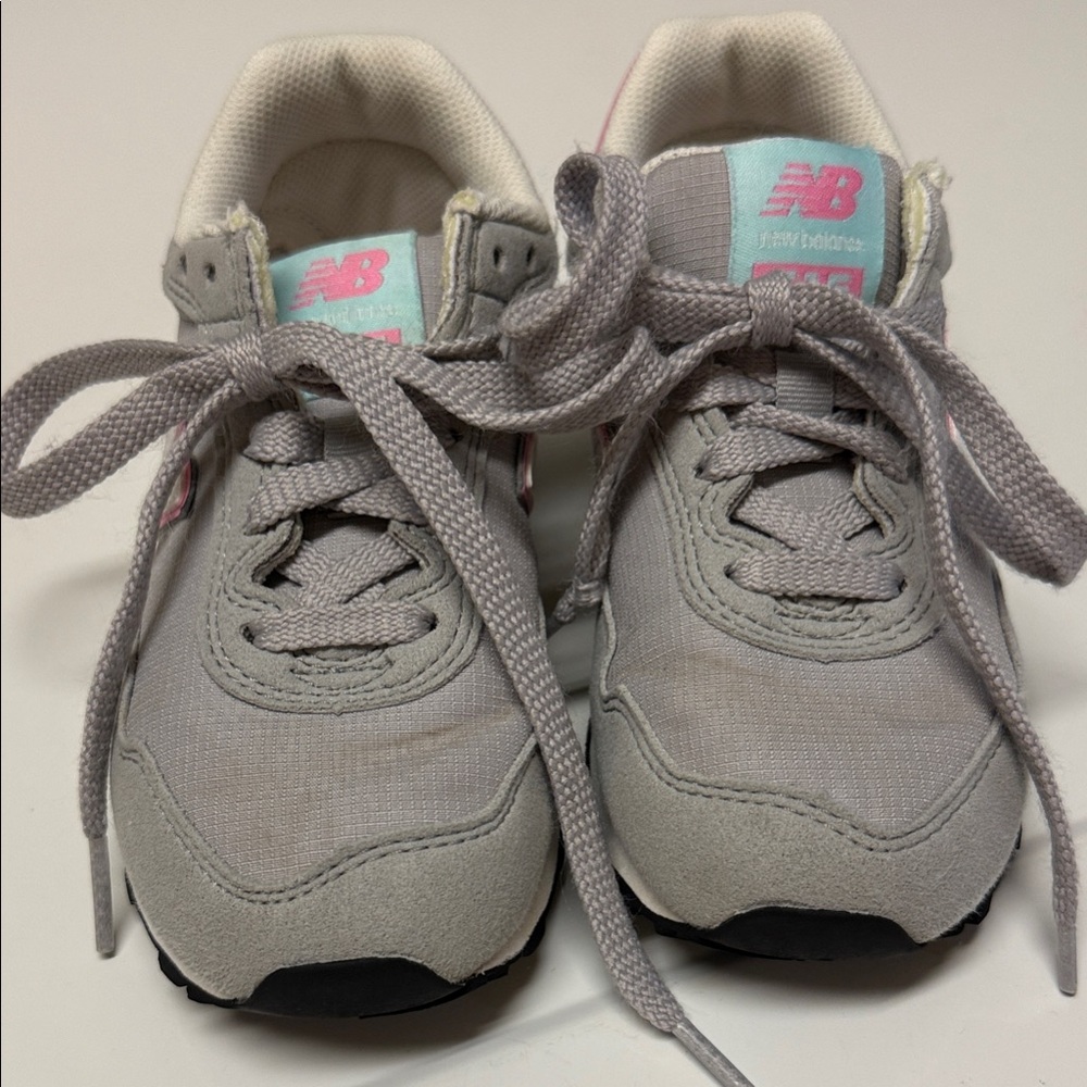 New Balance 515 Kids' Light Gray and Pink Sneakers